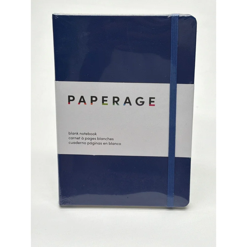 Paperage Blank Notebook Blue 100gsm Acid-Free Hardcover Journal‎ 5.6x8 88020